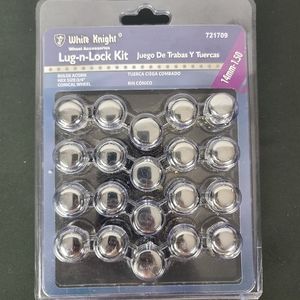 White Knight Lug-n-Lock Kit. 20 piece 14mm-1.50 Bulge Acorn Hex size 3/4…